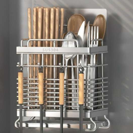 홈즈픽 벽걸이 스텐 2구 물받이형 멀티후크 수저통 14,730원