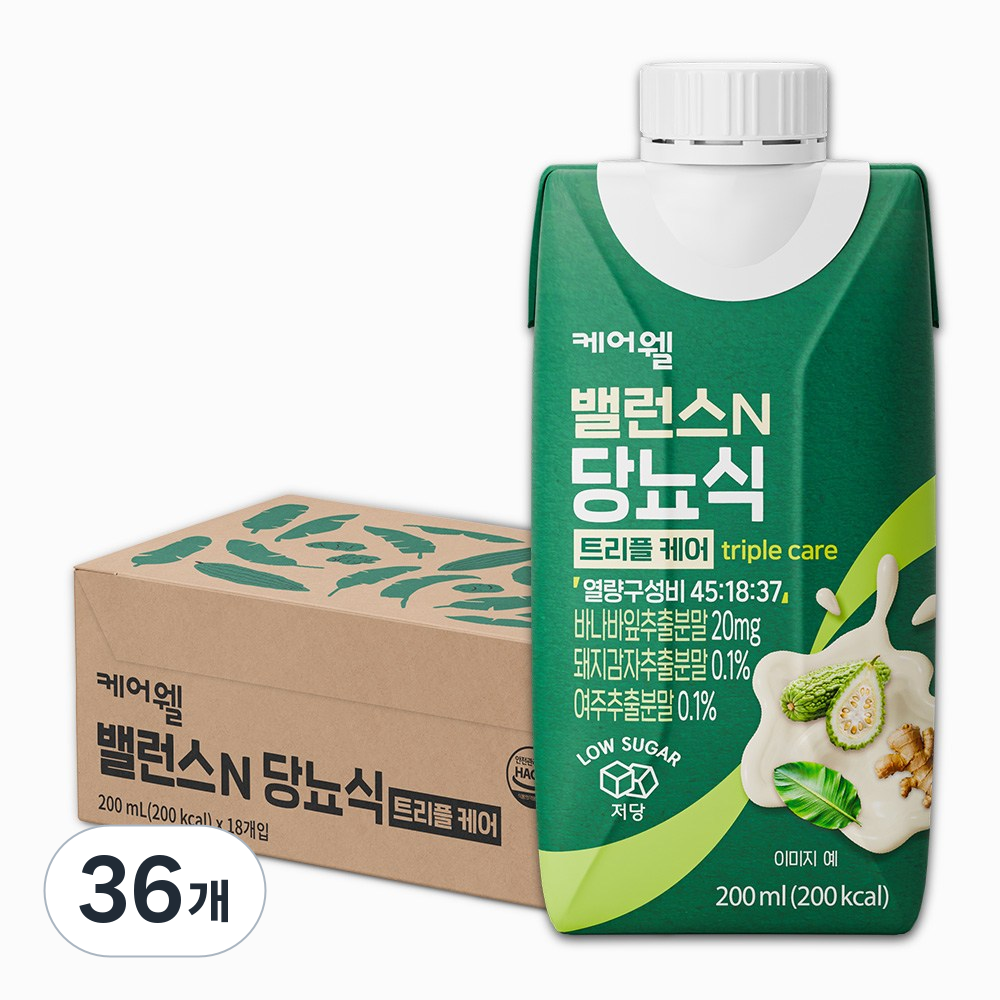 케어웰 밸런스N 당뇨식 트리플 케어, 36개, 200ml, 현재가 54,000원
