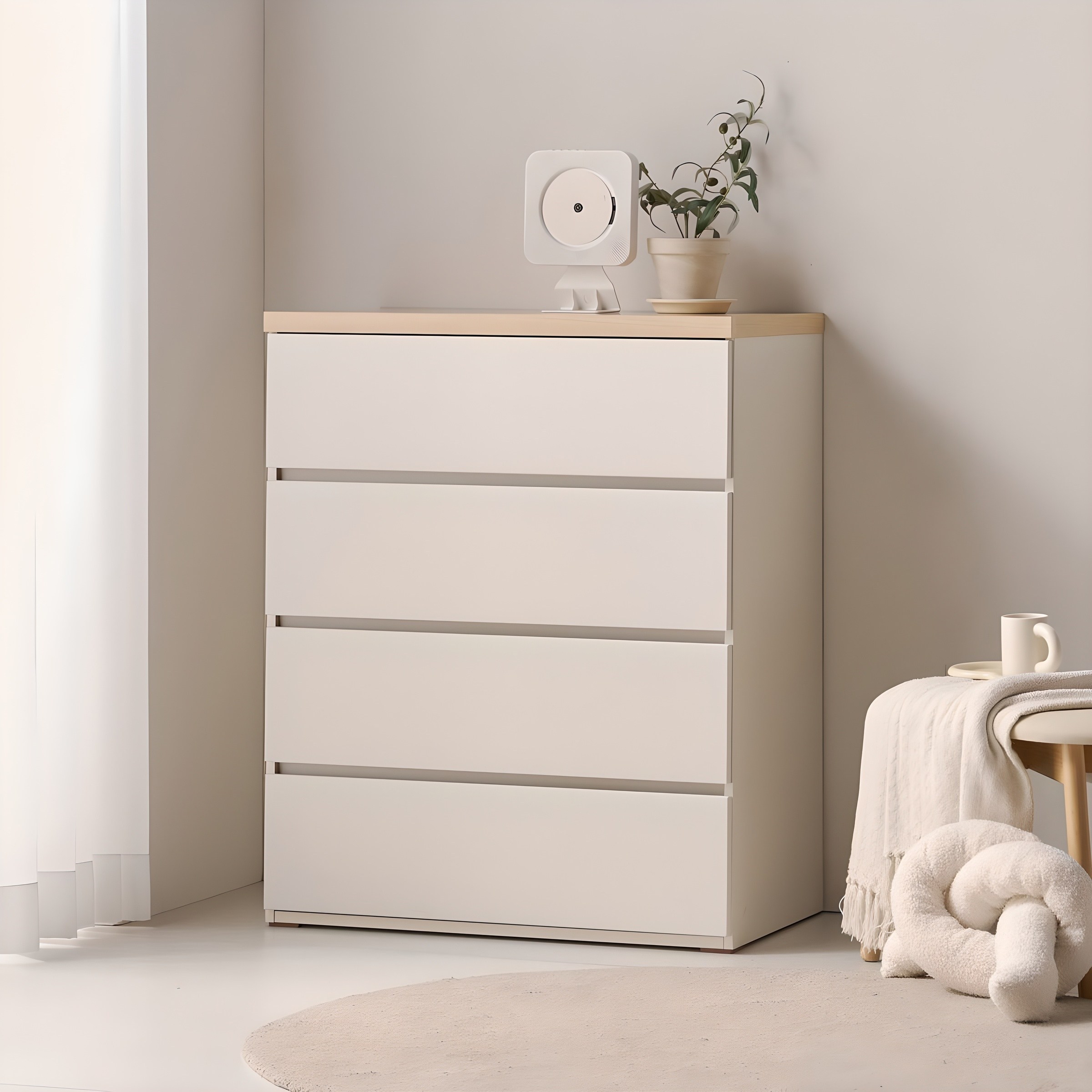 두리앳가구 데이브 4단 서랍장 속깊은 800 방문설치 147,990원