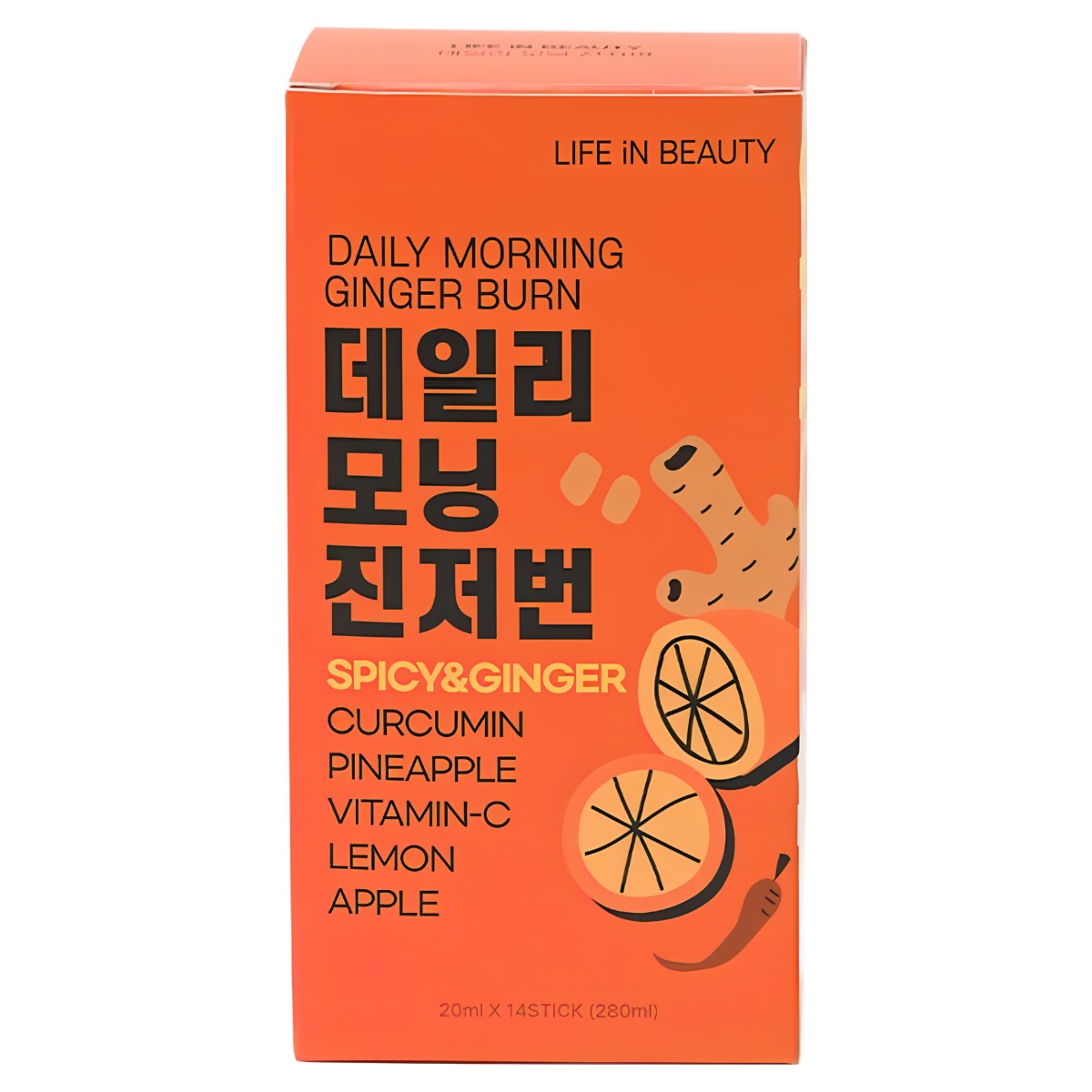 데일리 모닝 진저번 스틱 커피대용 레몬 생강 진저샷 강황 커큐민 건강주스 에너지부스터샷, 1박스, 280ml 16,900원