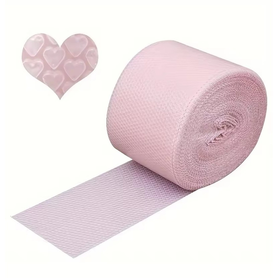 [히어로즈마트] 20cm*5m 페일 핑크 하트 포장롤 에어캡 버블 9,900원