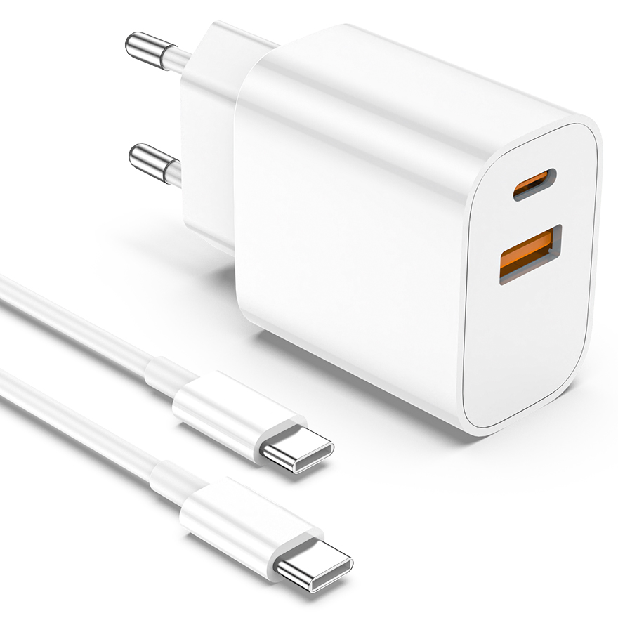 Bolt Wave 아이폰/삼성 전용 고속 충전기 25w 2포트 USB +C타입 (60W C to C 고속 케이블 1.8m 포함), 1세트, 화이트 15,800원