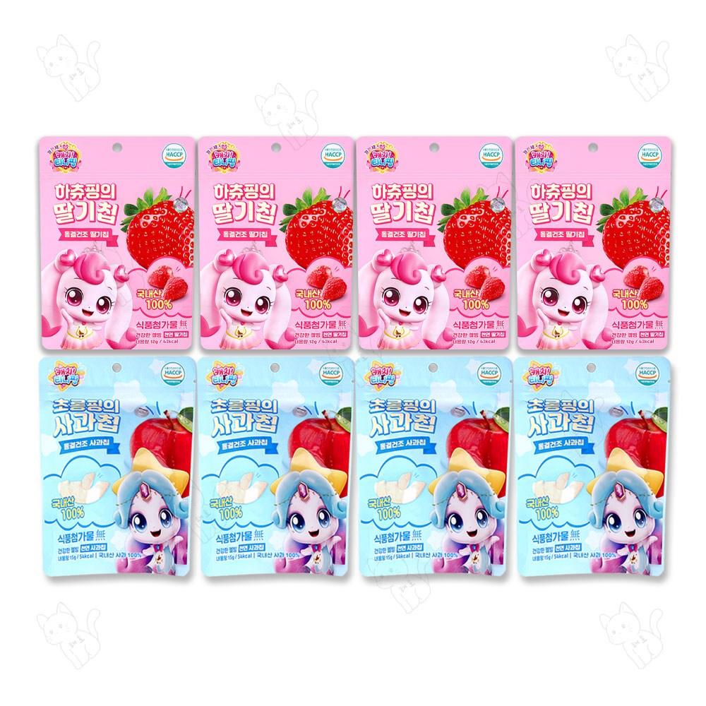 캐치티니핑 하츄핑의 딸기칩 2개 + 캐치티니핑 초롱핑의 사과칩 2개, 54g, 2세트 32,000원