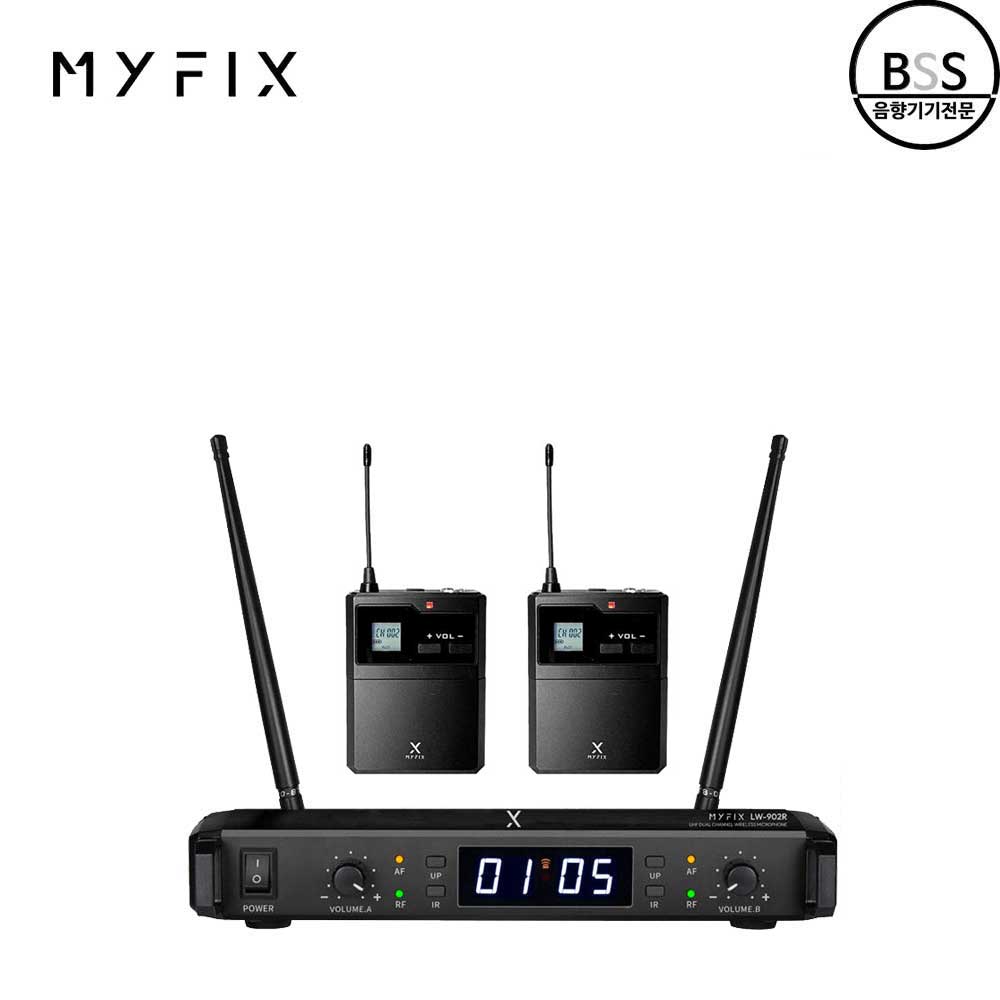 MYFIX LW-902R 무선마이크 2채널 핸드밸트팩 행사 공연 마트 사무실 강의실 360,000원