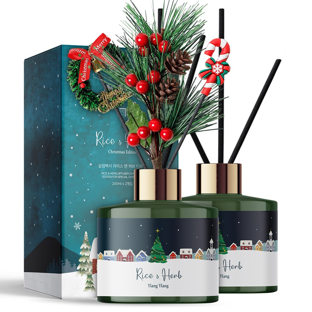 살림백서 대용량 디퓨저 크리스마스 에디션 200ml 1+1 기획 세트, 2개, 200ml, 일랑일랑 17,700원