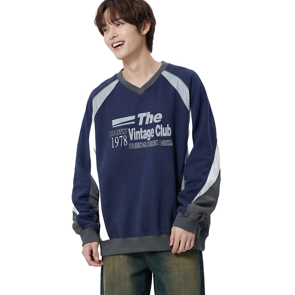 남녀공용 브이넥 절개 오버핏 맨투맨 티셔츠 빅사이즈 루즈핏 35,900원