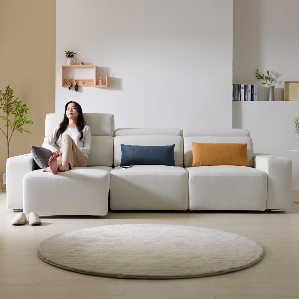 파로마 네오 모벨 4인용 타이보텍스 슬라이딩 모션 무빙 패브릭 소파, 아이보리 989,900원