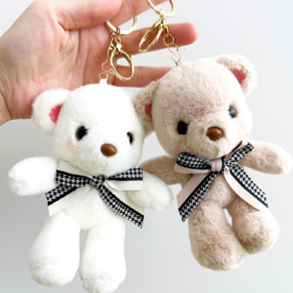 쿨웨이브 고급스런 리본이 멋진 곰인형 가방 백팩 자동차 키링, 1개, 브라운 11,900원