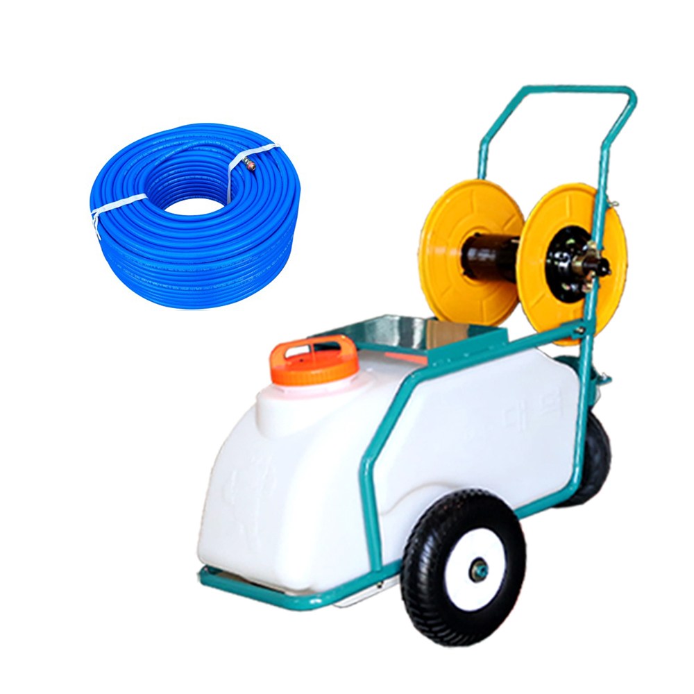 국산 분무기 프레임 대덕테크 엔진 동력 포터블 3륜 구르마 살포기 60L 물통 6.5mm x 100m 호스 포함 449,700원