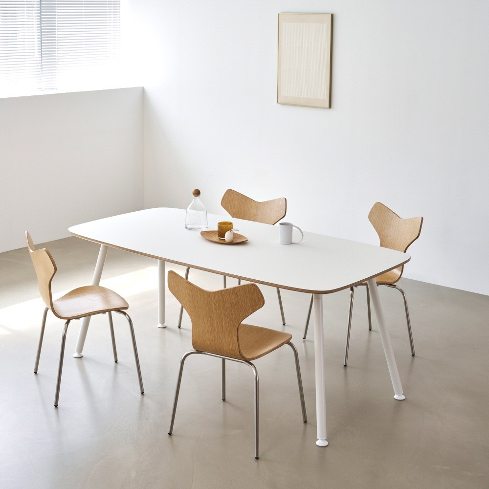 [두닷] 콰트로 에어 페닉스 자작나무 식탁 테이블 1600x900, 에어화이트+에어화이트 740,000원