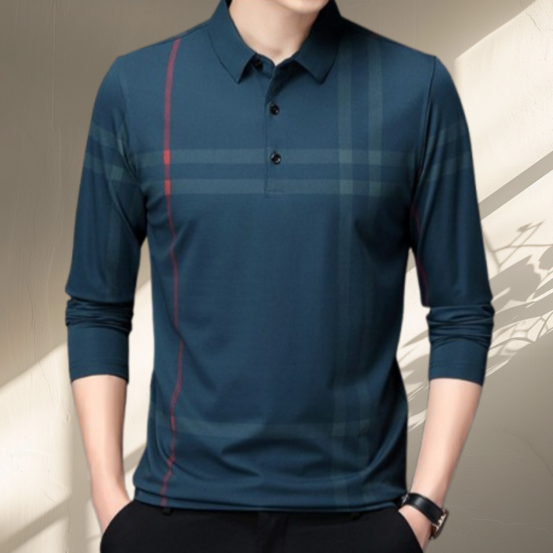 코엑티 남성 봄 가을 체크 포인트 카라 긴팔 티셔츠 32,800원