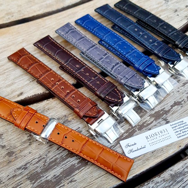 리오스 명품 가죽밴드 디버클형 루이지애나 최고급 소가죽 시계줄 방수코팅처리 [수리툴+봉핀2] 69,420원