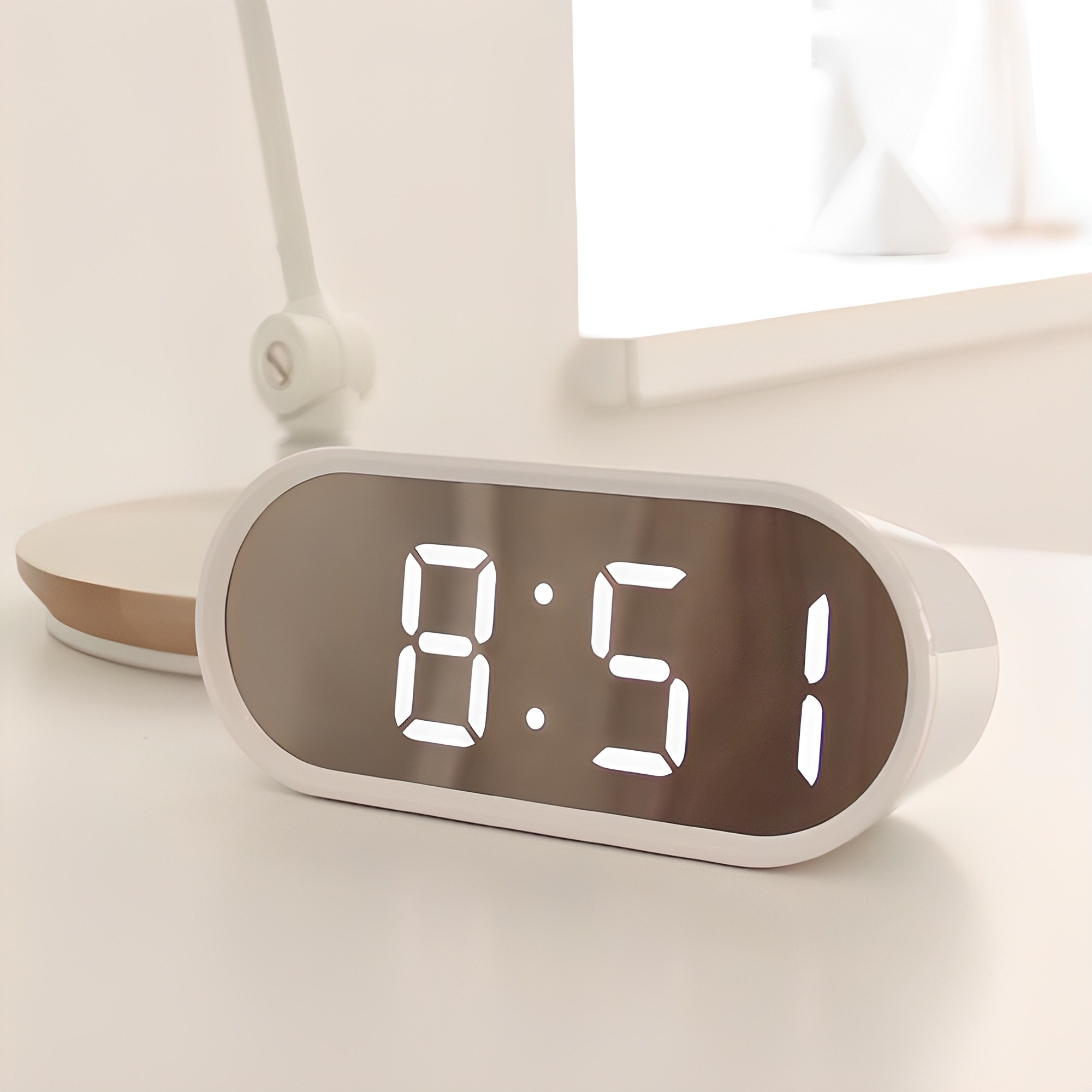 무아스 LED 팝 미러클락 미니 탁상시계 9,800원