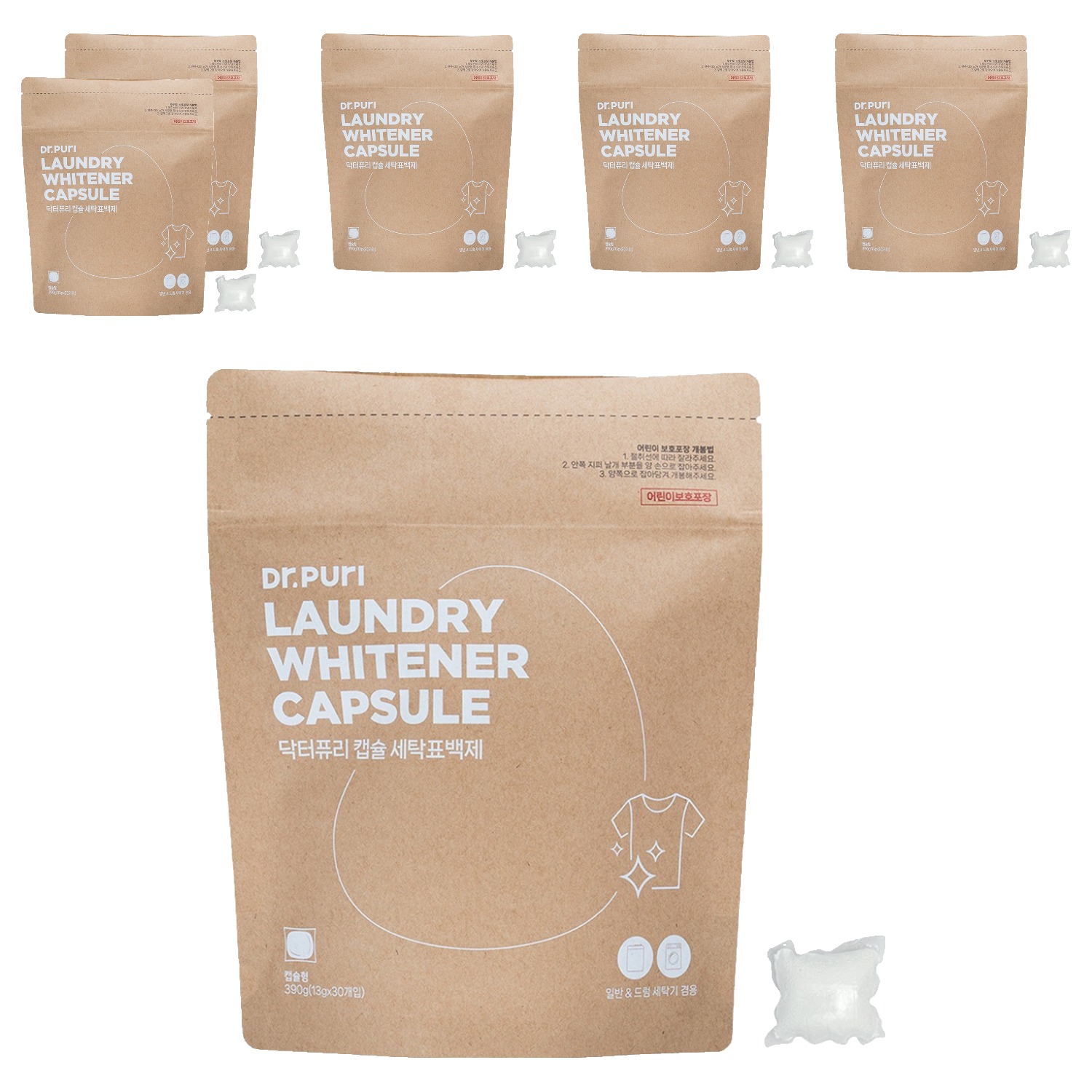 닥터퓨리 캡슐 표백제 30p, 6개, 390g 49,560원