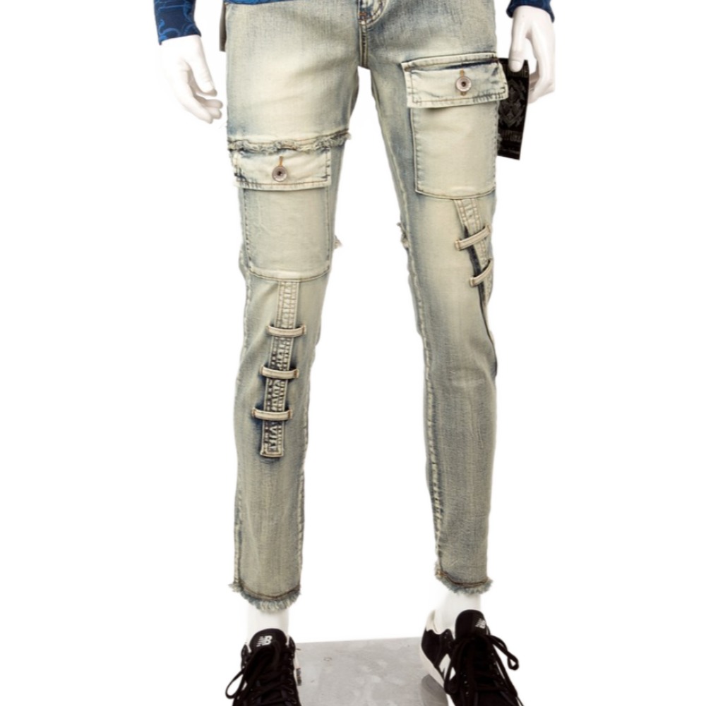 기사미 빈티지데님 스트릿패션 데님진 라이더패션 스판재질 CF00500 washing Blue 72,000원