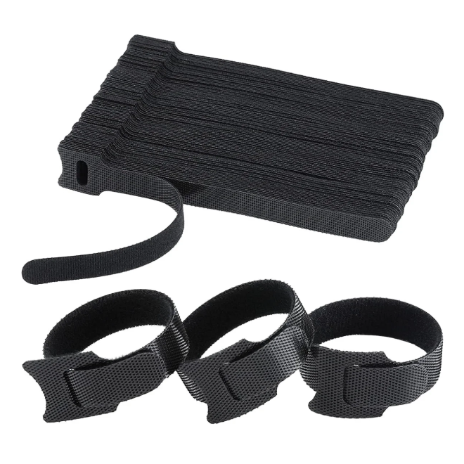 SUKI 재사용 가능 벨크로 케이블 타이 대 전선정리, 블랙, 100개 8,200원