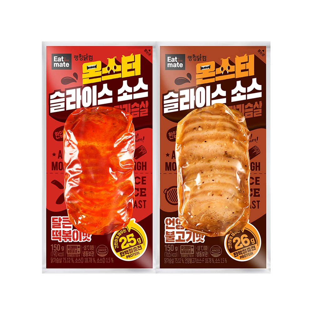 잇메이트 몬스터 슬라이스 소스 닭가슴살 2종 혼합 32,600원