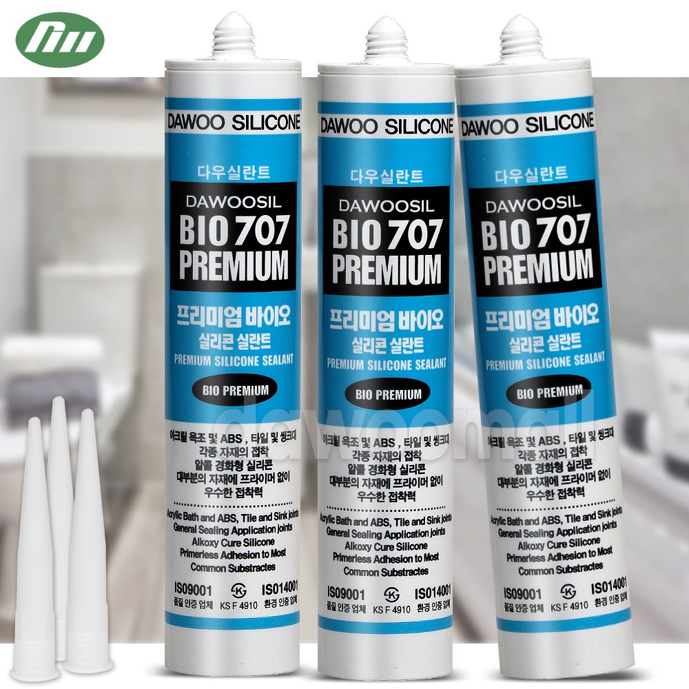 [다우몰] 고접착 욕조용 프리미엄 바이오 실리콘 다우실 707 백색 / 욕실 주방 세탁실 아크릴욕조 곰팡이방지 실란트 17,200원