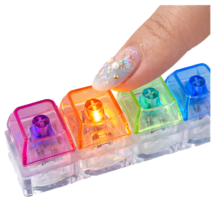 테트리스 LED 키캡 키링 4구 딸깍이 거울 고급형, 1개, 딸깍 레인보우 15,900원