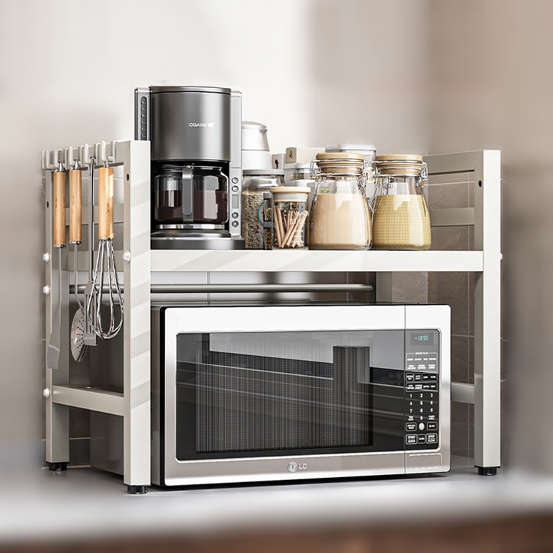 오브민 길이조절 높이조절 전자레인지 선반 + 후크 6p 세트, 화이트, 1단 10,900원