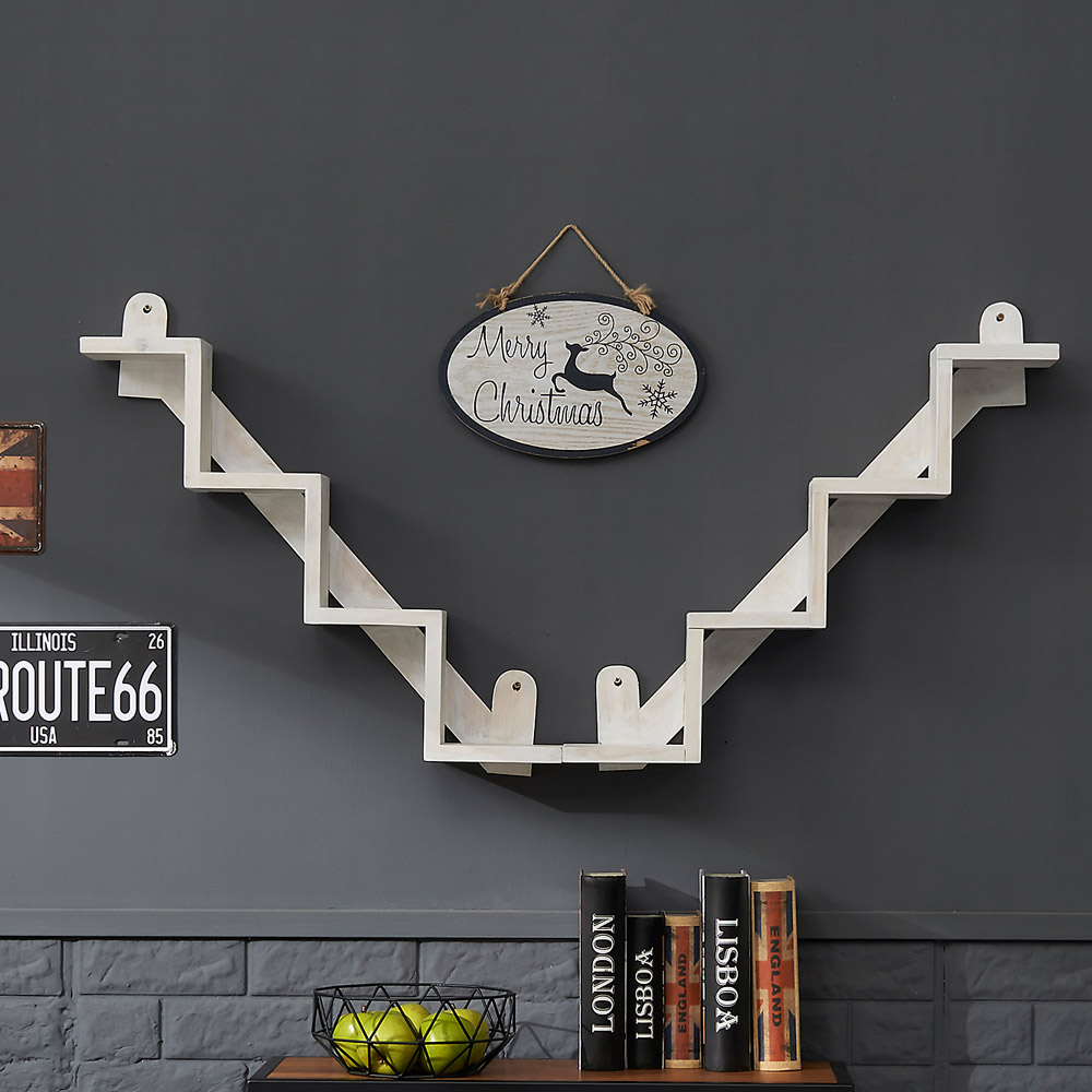 나무다움 원목 계단선반 벽선반 인테리어선반 좌측 우측 방향, 화이트, 4단 28,250원