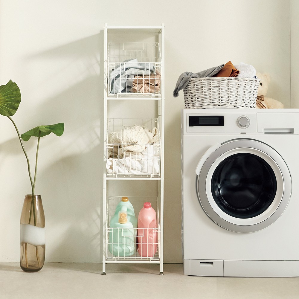 보니타 다용도 3단 거치형 빨래 바구니 햄퍼 세탁물 틈새 보관함, 화이트(리뉴얼) 56,600원
