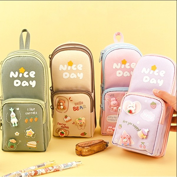 5시 당일출고 fooi 대용량필통 수납 펜 파우치 귀여운파츠 가방 펜케이스 빠른배송, 2 퍼플 11,790원