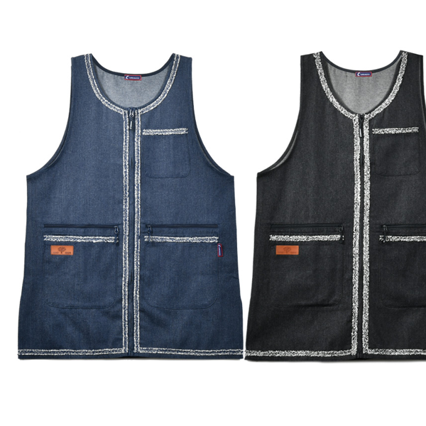 데님 앞치마 넉넉한 데일리 주방용 트위드 앞치마 포켓 지퍼 지퍼 포켓 튼튼한 데님 앞치마 지퍼 청 앞치마 33,130원