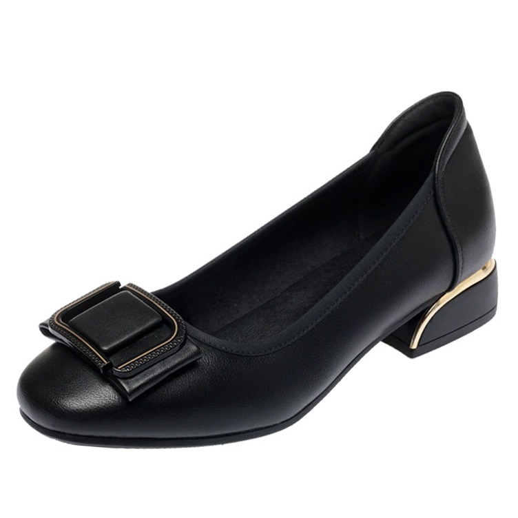 Picaso 여성용 폭신 발편한 가죽 금장 버클 펌프스 3cm 7088 31,000원