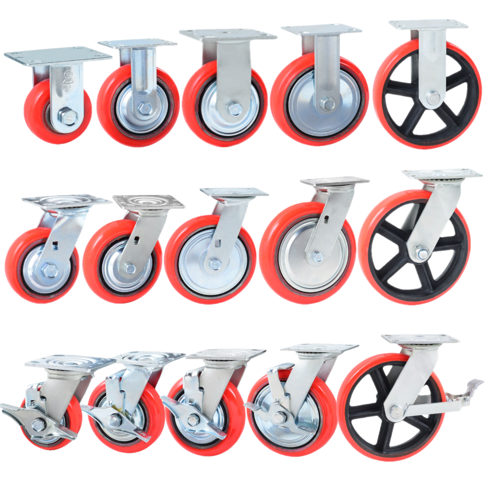 중량 고중량 3인치 4인치 5인치 6인치 8인치 10인치 12인치 우레탄 바퀴 중하중 고하중 광폭 단조 산업용 공업용 캐스터 대형 고정 회전 브레이크 공장 컨테이너 6,600원