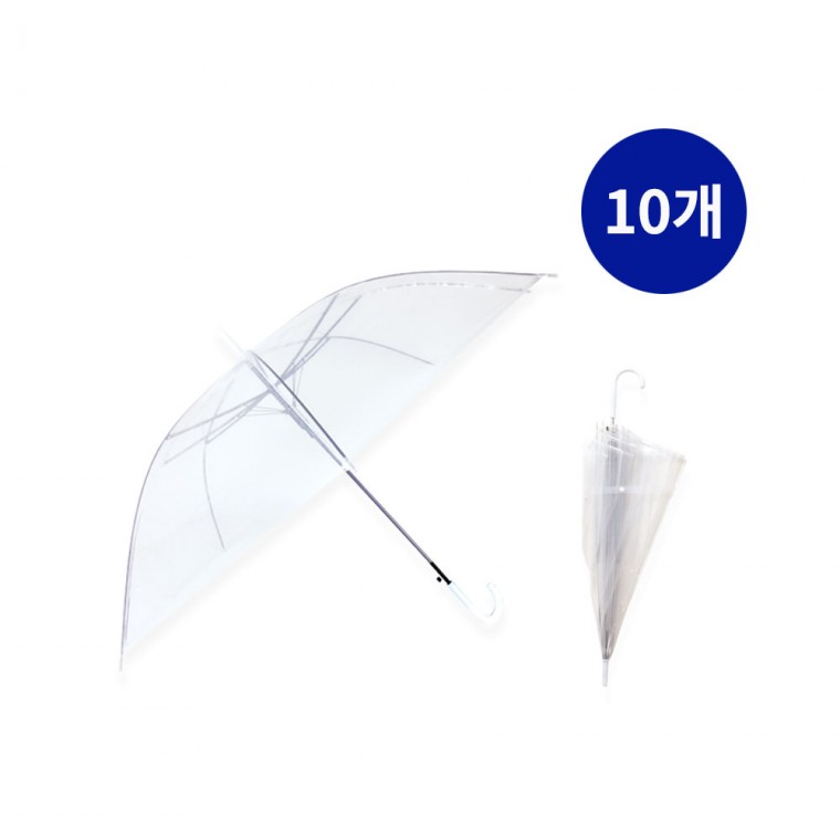 투명비닐 반자동 장우산 10개 인쇄가능 어린이 아동 판촉 홍보 경량 27,350원