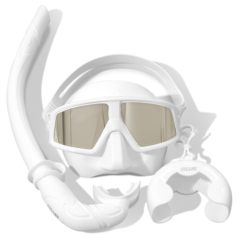 이츠라이프 이안식 프리다이빙 스노클링 마스크 세트, 화이트 UV차단 27,900원