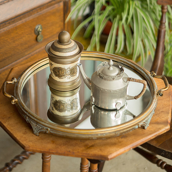 엔틱 골드 빈티지 거울 트레이 장식품 인테이어 쟁반 69,000원