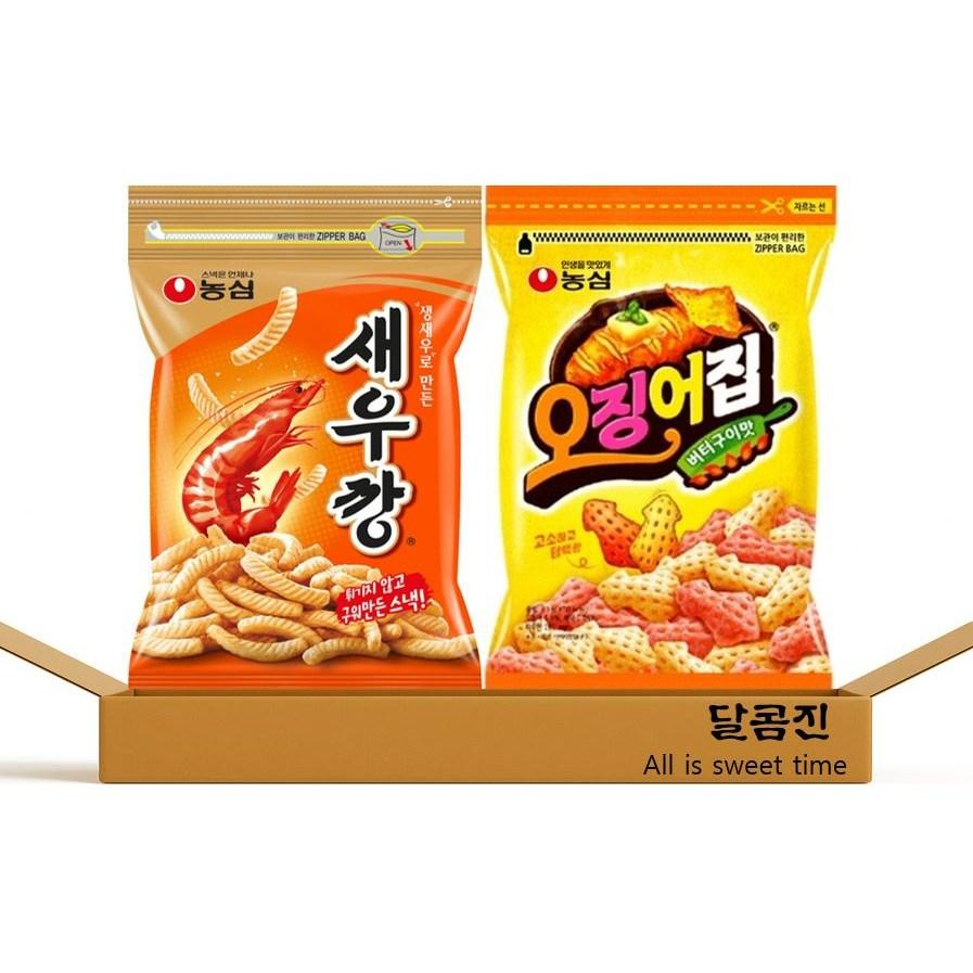[달콤진] 농심 새우깡 400g + 오징어집 260g 대용량 지퍼백 인기 과자 세트 11,960원