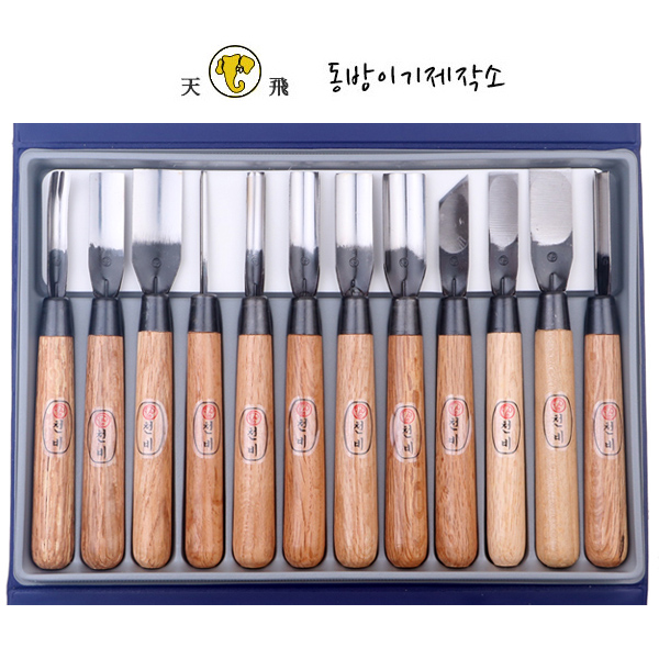 명품 목공구 천비 조각도 세트 특 12본조 고급 전문가용 20cm 셋트 조각칼 조각끌 셋트 나무 원목평도 창도 환도 삼각도 곡환도 아사도 조각 공예 목공 목재 목공용 공예 끌 1개 129,500원