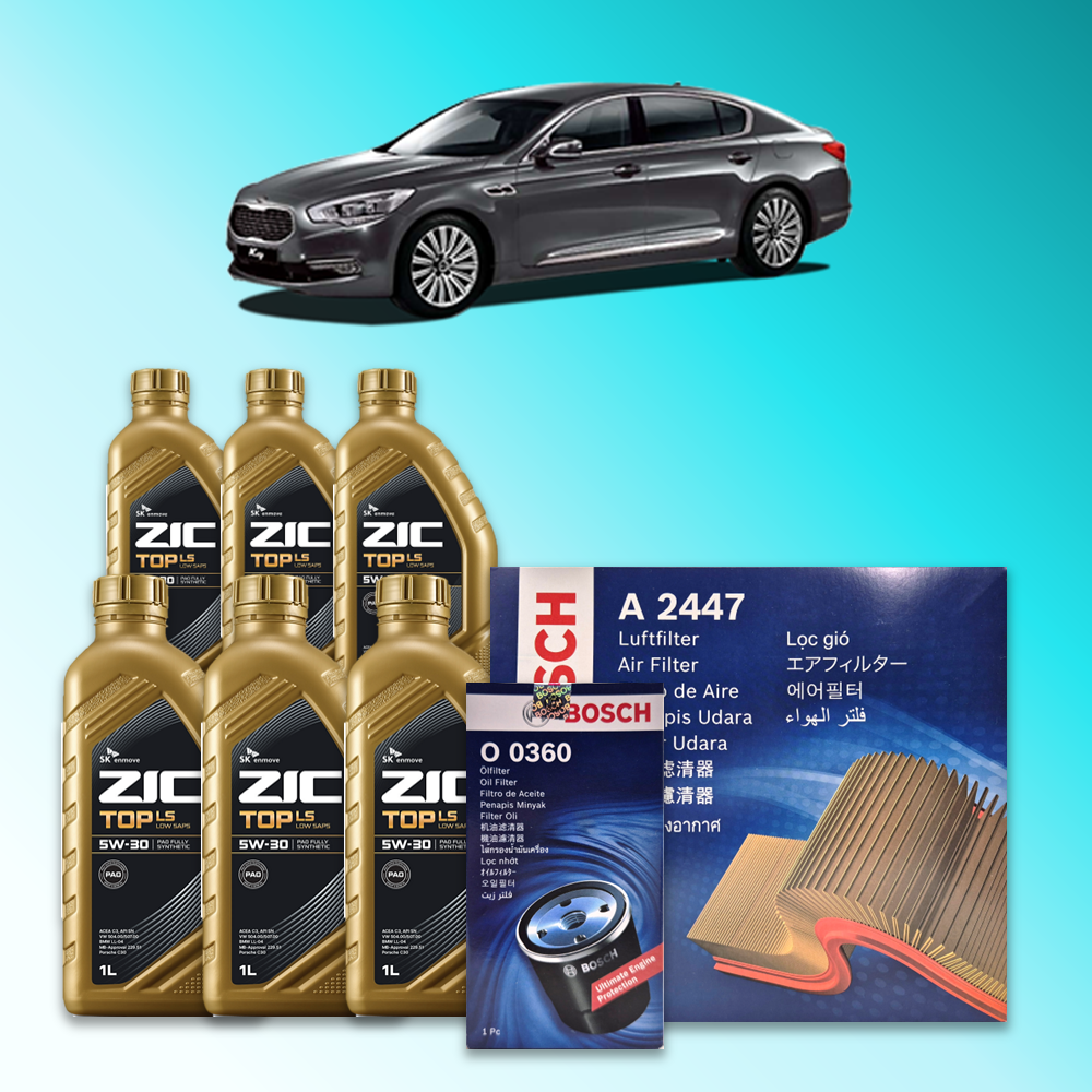 K9 (KH) 3.8 가솔린 엔진오일세트 SK 지크 탑 LS 5W30 (ZIC TOP LS) 110,300원