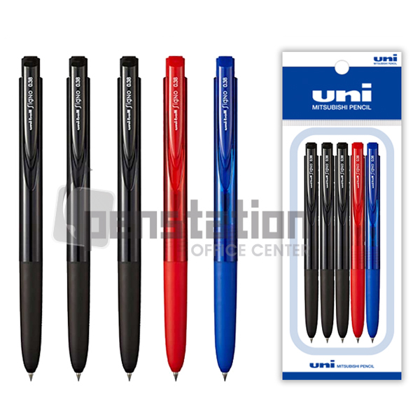 유니볼 시그노 노크식 RT1 0.38mm 블랙/블루/레드 5개 세트 10,000원