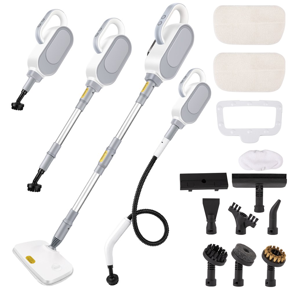 RichMagic 13in1 고압 스팀 클리너 3단계 스팀 조절 가능 500ml 분리형 물탱크 20초 예열 가정용 다기능 스팀 청소기 스팀 세척 일체기, 흰색, 단일상품, 현재가 189,900원