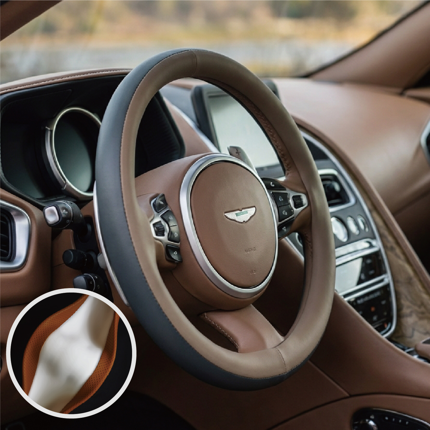 카사장 이클립스 자국 안남는 투톤 핸들 커버, 올리브브라운 21,900원