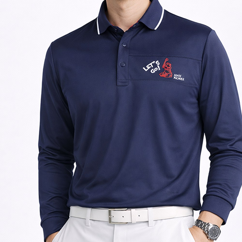 엔케이아울렛 봄가을 쾌적쿨링골프카라티셔츠 쟌피엘A골프카라스판티 국내제작 정품 남성 긴팔 골프웨어 쭉쭉 늘어나는 스판 간절기 긴팔티 37,800원