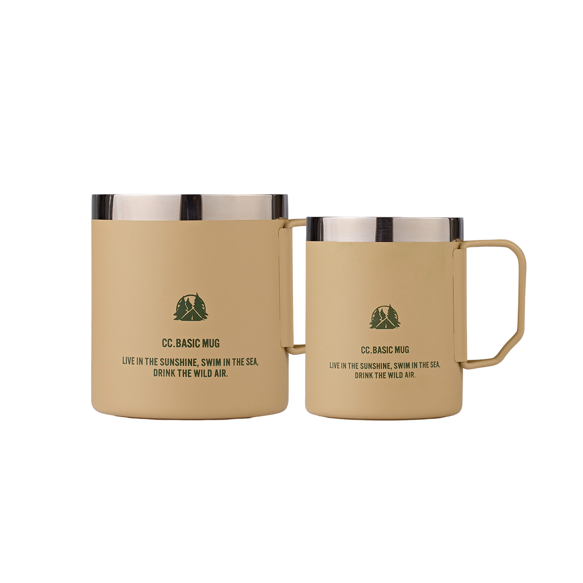 카고컨테이너 캠핑컵 캠핑 머그컵 스텐컵, 1개, 베이지, 300ml+450ml 세트 48,000원