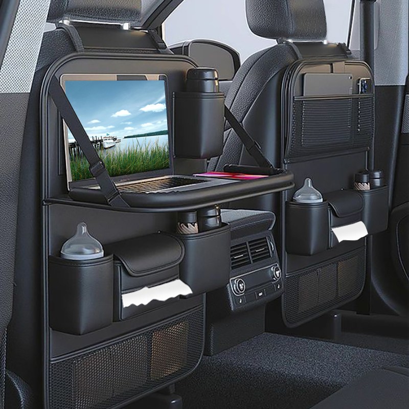자동차 뒷좌석 수납 테이블 차량용 가죽  접이 테이블 다용도 차량용품 수납 포켓 태블릿 PC 거치대 손자국 방지 14,800원