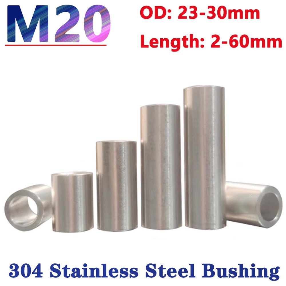 1/2pcs M20 스레드없는 304 스테인레스 스틸 부싱 와셔 가스켓 OD 23-30mm 라운드 중공 스탠드 오프 스페이서 슬리브 길이 2-60mm 13,300원