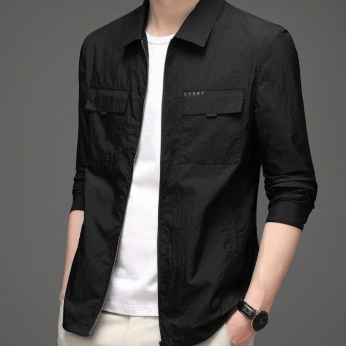 [딜마켓] 다수아우터 / 남성 봄 가을 데일리 가벼운 카라 점퍼 바람막이 아우터 자켓 45,900원