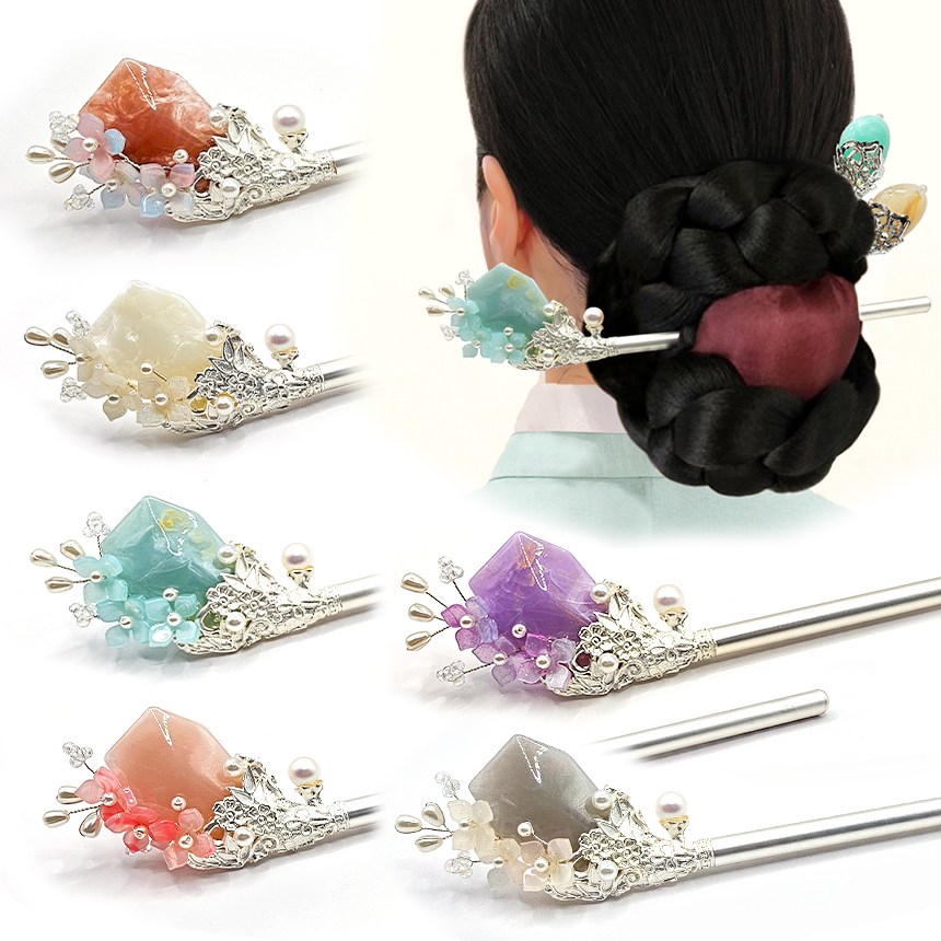 달맞이꽃 플라워 꽃 대비녀 장잠 중전비녀 사극비녀 전통비녀 한복헤어장신구 43,000원