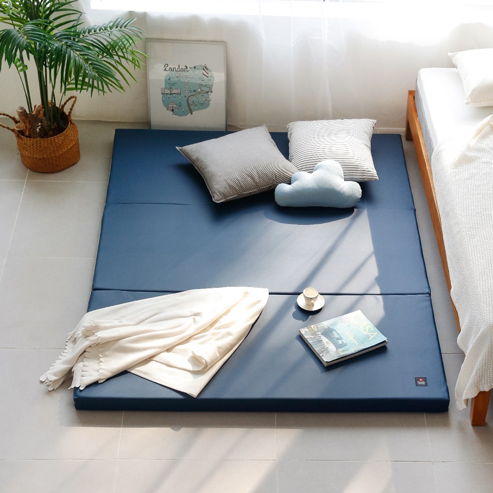 더블샵 듀얼PU 3단 접이식 매트리스, PU네이비 178,000원