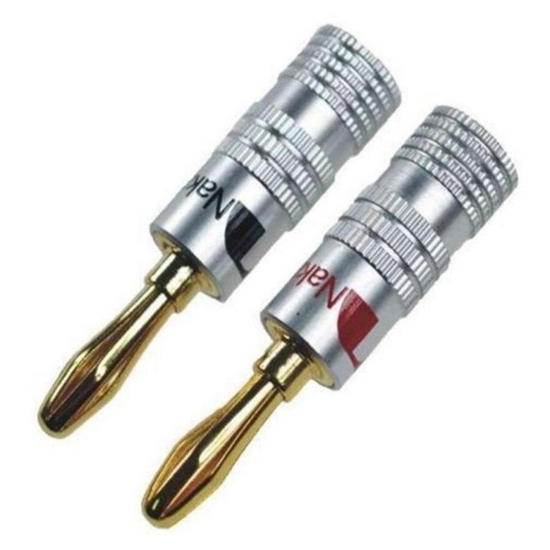 (2개 / 세트) 4mm 스트레이트 바나나 플러그 금도금 스피커 케이블 단자 - 오디오 앰프 음향용 고전도 구리 코어 커넥터 9,000원