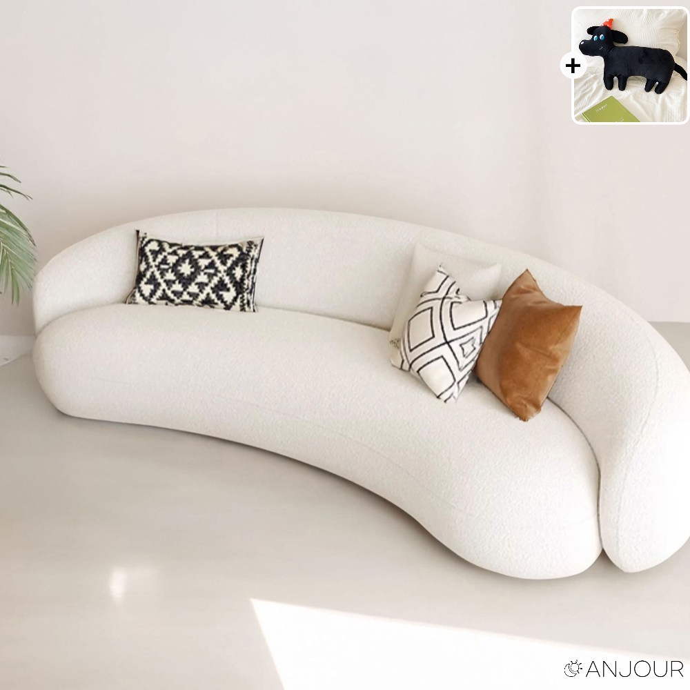 안쥬르 라운드소파 대기실 등받이 북유럽 구름 양털 2인용 조약돌 쇼파 + 소파쿠션 376,000원