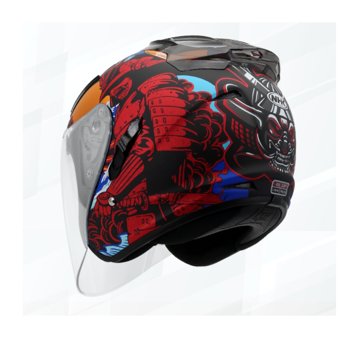 NHK R1 오토바이 오픈페이스 헬멧 그래픽 솔리드 바이크 하이바, 사무라이1 블랙도프트 105,000원