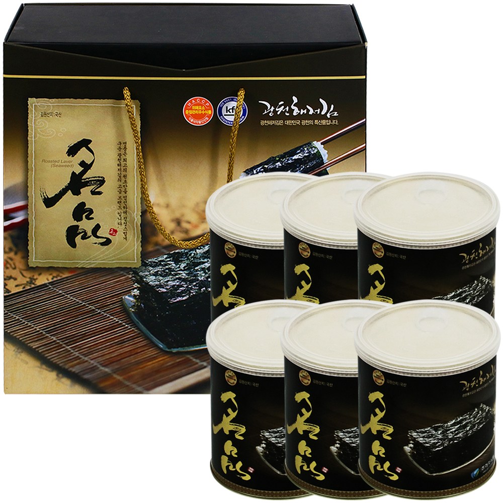 명품 광천해저김세트(캔김세트)35gx6캔 35,000원